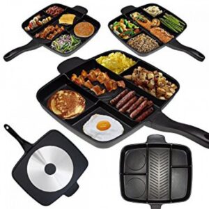 Padella Cotture Separate Magic Pan 5 in 1 Antiaderente Piastra Bistecchiera