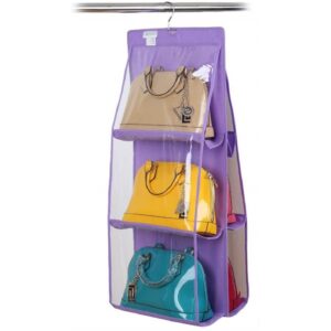 Organizer organizzatore per borse 6 spazi con appendino gancio per armadio