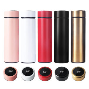 Borraccia da 400 ml in acciaio inox isolato sotto vuoto rilevamento intelligente della temperatura