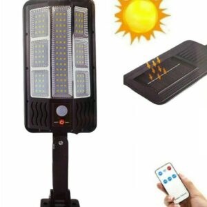 Faro lampione stradale pannello solare con sensore telecomando 117led smd ta146