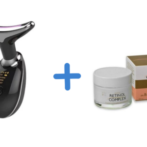 Set Dispositivo massaggiatore di bellezza antietà per collo viso ricaricabile + Crema viso alla bava di lumaca Retinol Complex idratante rigenerante anti rughe