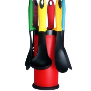 Utensili mestoli da cucina in silicone 7 pezzi royalty line con supporto per casa