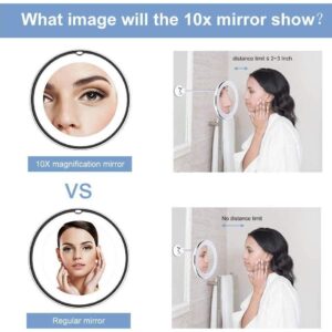 Specchio Make Up Con Luce Led E Lenti D'ingrandimento 5X Specchio Da Viaggio