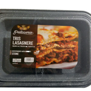 Tris Teglie Forno Lasagne Tegami 3 Pietra Lavica Antiaderente Bavaria