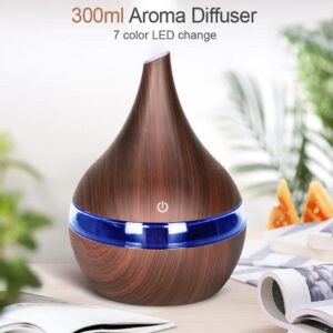 Umidificatore Aromaterapia da 300ml USB diffusore di olio essenziale in legno