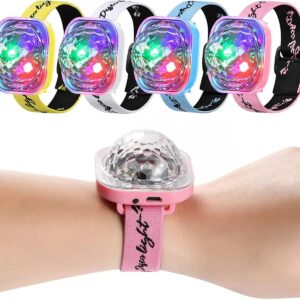 Orologio con mini luci da discoteca braccialetto portatile da discoteca con luce girevole per feste luce rgb stroboscopica luci a led per dj che cambiano con musica