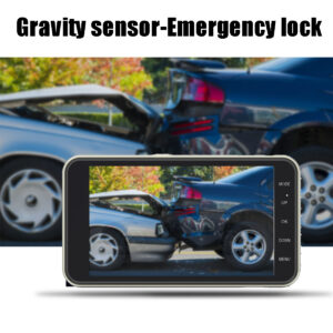 Videocamera Dashcam per auto, videoregistratore full HD 1080P con obiettivo grandangolare 170 °, sensore G, WDR, rilevamento del movimento 4 pollici