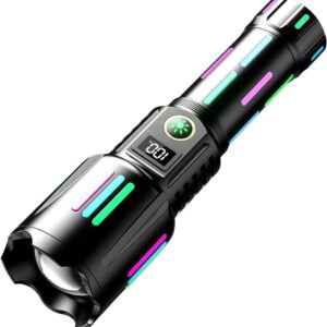 Torcia elettrica LED potente, zoom regolabile, impermeabile, ideale per campeggio e uso esterno