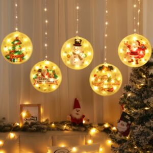 Catena Luminosa Natalizia a LED con Fiocchi di Neve e Dischi Decorativi – Luci da Interno per Albero e Casa – Varianti Casuali dei Dischi