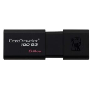 Kingston DT100G3/64 GB DataTraveler 100 G3, USB 3.0, 3.1 Flash Drive, 64 GB, Nero