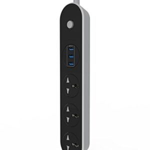 Multipresa di montaggio a parete 100 - 250 V, a, 2500 W con protezione contro le sovratensioni presa multipla con 3 USB di ricarica tramite usb 5 V/3.1A
