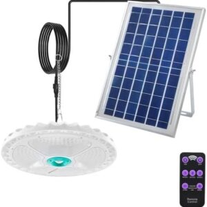Plafoniera Lampada 400W A Sospensione con Pannello Solare e 236 LED, 1300lm