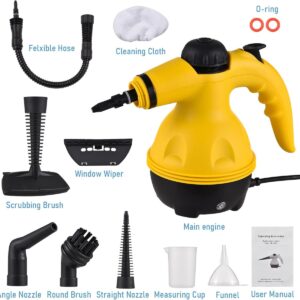 Pulitore a Vapore Portatile – con 9 Accessori Inclusi per cucina, divano, bagno, auto e finestre