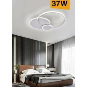 Plafoniera Led Design Moderno 3 Cerchi 37 W Luce Calda 3000K