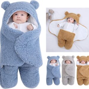 Coperta Teddy Bear Baby Blanket Fluffikins - Morbidezza e Calore per il Tuo Piccolo Blu