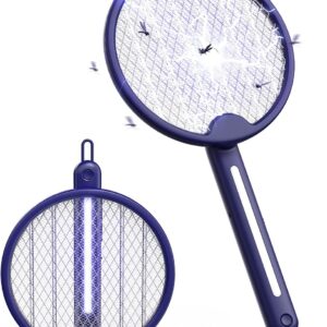 Racchetta zanzare elettrica 2 in 1 lampada antizanzare luce uv insetti trappola pieghevole efficace contro le mosche ideale per interni ed esterni