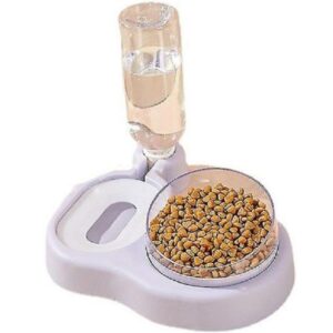 Set distributore 2in1 alimentatori automatici acqua alimenti ciotole cani gatti