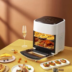 Friggitrice ad aria calda 15 litri 1400w senza olio touch screen lcd