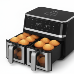 Friggitrice Tobi ad Aria Dual Zone 15L – Doppio Cestelli Indipendenti | 2400W, Touch LED, 8 Programmi, Finestra Visiva