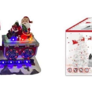 Trenino natalizio con babbo natale luci e suoni idea regalo decorazione natalizia