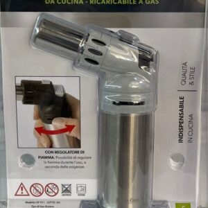 Bruciatore da cucina ricaricabile a gas realizzato in acciaio e plastica rigida