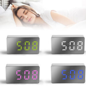Orologio Sveglia Digitale Lcd A Specchio Datario Da Tavolo Termometro DS-3622X