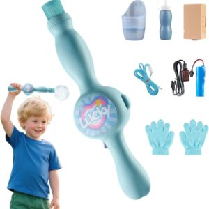 Macchina Elettrica per Bolle con Effetto Nebbia e Luci LED Colorate – Bacchetta Portatile per Feste e Giochi per Bambini