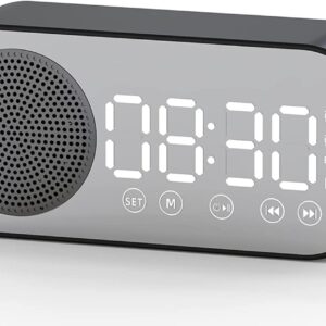 Sveglia digitale doppia multifunzione ricaricabile bluetooth 5.0 con display a led con supporto radio fm scheda tf per hotel ufficio camera da letto viaggi