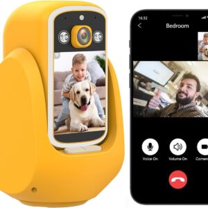Indoor Security Camera con Schermo HD 2,8", Videochiamata 1080P, Controllo Vocale, Visione Notturna
