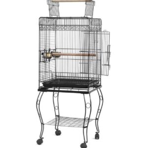 Grande gabbia per uccelli in acciaio 2 pali per pappagallo canarini parrocchetti