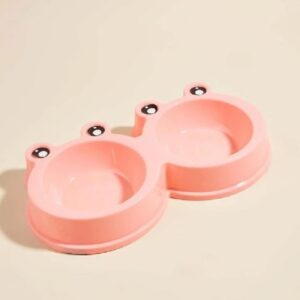 Ciotola con design rana per cane gatto animale domestico doppio per cibo acqua