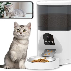 Dispenser Automatico Crocchette Gatto e Cane con Telecamera e WiFi 6L