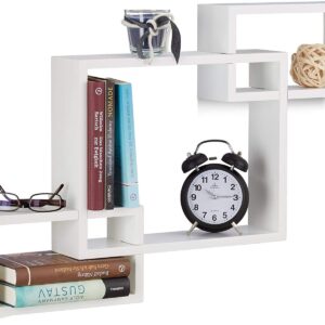 Cubi da parete set da tre pezzi , colore bianco ideale per arredamento di camere e uffici