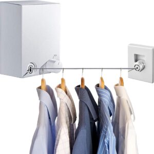 Stendipanni Retrattile da Parete 4,2 m, Acciaio Inox, Fissaggio a Colla o Viti