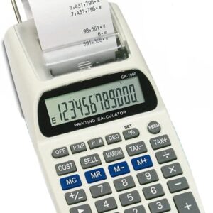 Calcolatrice Scrivente Cp-1900 Scontrino Colore Display Lcd 12 Cifre Batteria