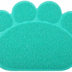Tappetino antiscivolo animali igienico lettiera cane gatti 30x40 forma zampa verde acqua