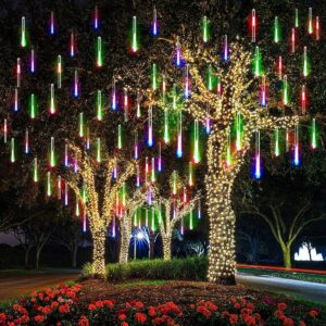 LinQ Luci Natalizie effetto pioggia di meteore 360 LED 10 tubi da 30 cm multicolor