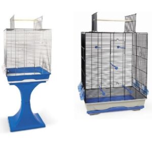 Gabbia per uccelli pappagalli ambra apertura superiore supporto 56,5x36,5x138cm