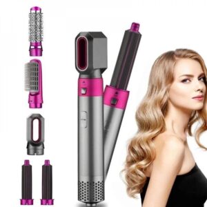 Asciugacapelli multifunzionale 5 in 1 pettine arricciacapelli bacchetta staccabile Kit spazzola per capelli piastra per capelli a ioni negativi
