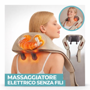 Massaggiatore Elettrico Senza Fili per Collo e Spalle – Portatile con Funzione Calore, Ideale per Casa, Ufficio e Auto