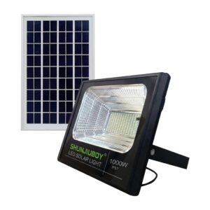 Faro LED Solare 1000W IP67 con Batteria 16000mAh e Telecomando Wireless