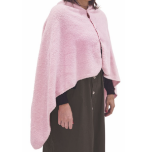 Poncho in Coral Fleece 4 bottoni morbido e avvolgente 85 x 140 cm Rosa