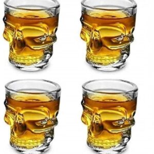 Set di 6 Bicchierini per Shots e Chupitos Bicchierino Whisky Vodka  Rum e Liquori a forma di Teschio Tazzine Resistenti in Vetro di Alta Qualità