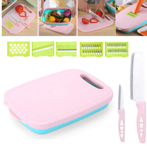 Tagliere multifunzione 5 in 1 pieghevole coltelli affetta verdure contenitore