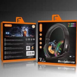 Cuffie con microfono luci led rgb gaming controllo volume pc console foyu fo-d304