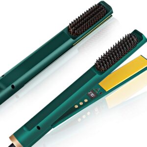 Piastra per capelli professionale 3 in 1  in ceramica e spazzola per la temperatura regolabile utilizzabile su capelli bagnati o secchi