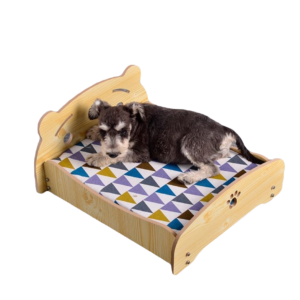 Letto Brandina Per Cani E Gatti In Legno Con Materasso 47 x 42 x 23
