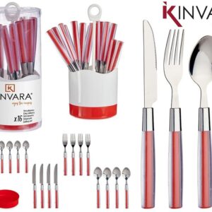 Set di Posate Rosso Acciaio inossidabile 16 Pezzi Kinvara