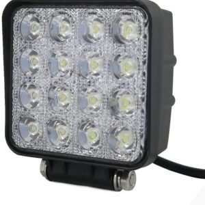 Luce da lavoro quadrata per auto 50 MM 48W 9v-36V 16 LED per Moto Barche Fuoristrada 4x4 Camion SUV