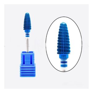 Punta professionale per Fresa per Unghie Titanio Forma carbide Ideale per Manicure Pedicure Rimozione Gel Semipermanente  Acrilico  Nail Art blu
